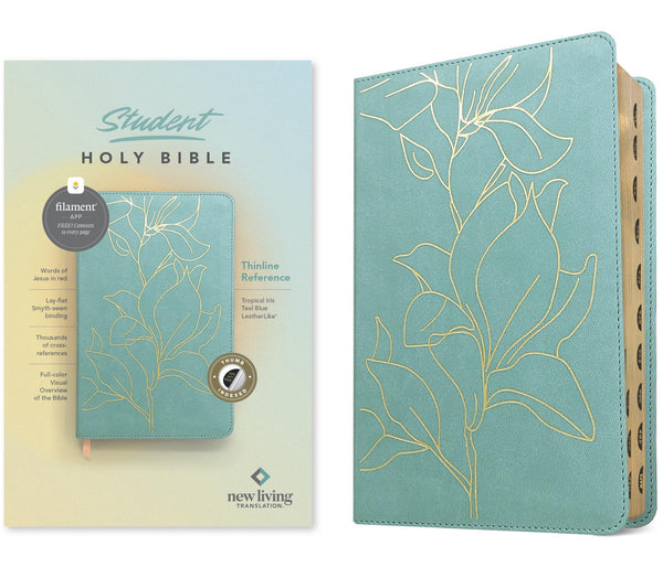 $23.51 – Trending item, pay only $23.51! – NLT Student Bible, Thinline Reference, Filament Enabled (LeatherLike, Tropical Iris Teal Blue, Indexed, Red Letter) | Tyndale | Books | STORE 24 HOURS