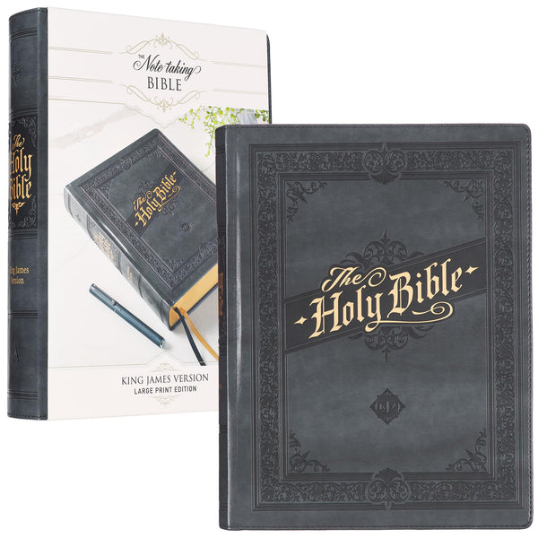 $29.99 – Order while it lasts! – KJV Holy Bible, Large Print Note-taking Bible, Faux Leather Hardcover King James Version, Gray (KJV Note-taking Editions) | Christian Art Gifts | Books | STORE 24 HOURS