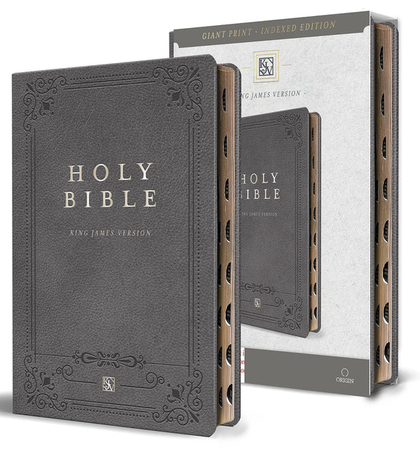 $29.82 – Grab it now – limited offer! – KJV Holy Bible, Giant Print Thinline Edition, Large Format, Gray Premium Imitation Leather, Red Letter, Thumb Index, Ribbon Marker (KJV Large Size Giant Print Editions) | Origin | Books | STORE 24 HOURS