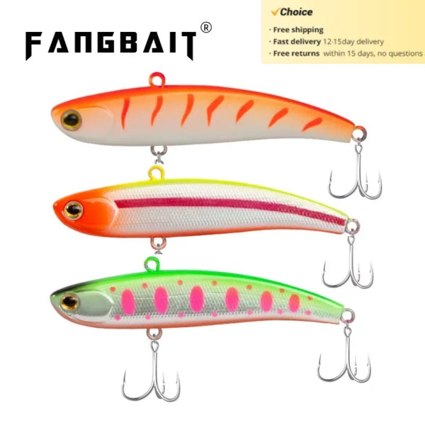 Fangbait Rattlin fishing lure 2024 Koume Winter Ice Fishing VIB Lure 80mm 16g Sinking Artificial lipless crankbait Japan Hook