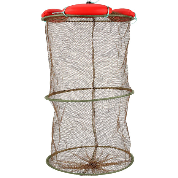 Fish Net Collapsible Large Capacity Fishing Net Floating Fishing Net Portable Fishing Mesh Net Locating Net Drawstring Fish