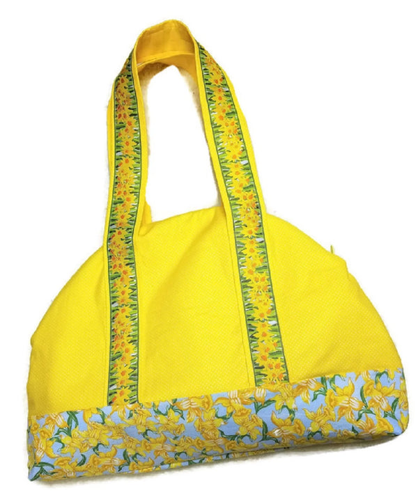 Daffodil Yellow Travel Bag, Handmade Travel Bag, Carry On Luggage, Overnight Bag, Weekend Bag, Travel Gift For Her